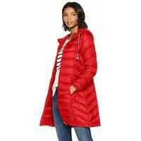 Geci de Iarna Women's Mid Length Packable Down Chevron Quilt Coat Femei