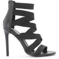Sandale Strive Heeled Sandal In Black Elax Fabric Femei