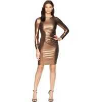 Rochii Calvin Klein Metallic Side Ruch Sheath with Embellished Cuff CD8BA695