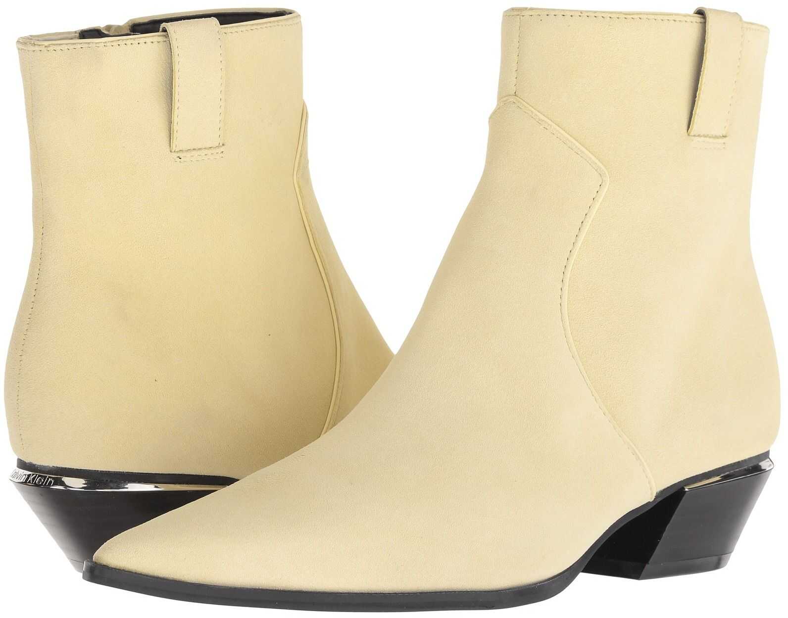 Calvin Klein Nanuka Pastel Yellow Leather Suede