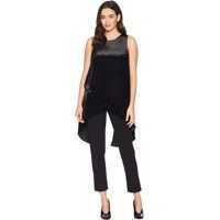 Salopete Knit Crepe Jumpsuit with Velvet Tulip Top Femei