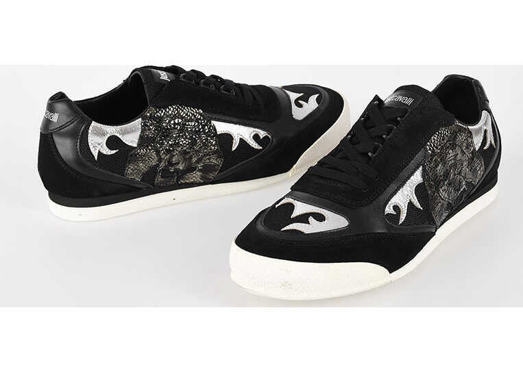 Just Cavalli Embroidered Low Sneakers BLACK