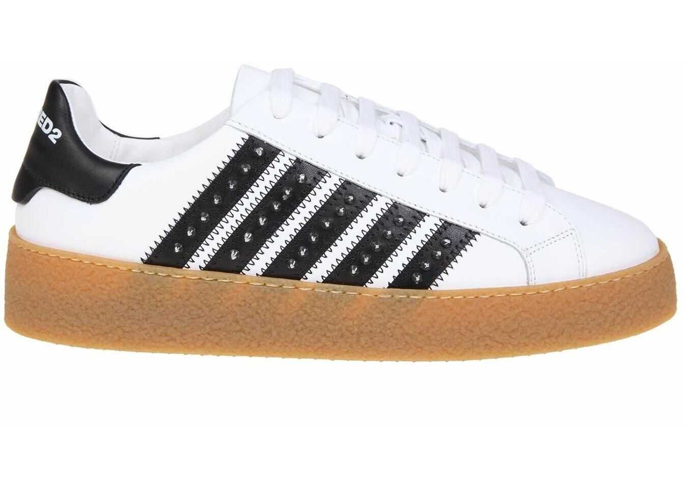 DSQUARED2 Studded White Punk Rapper’s Delight Sneakers White