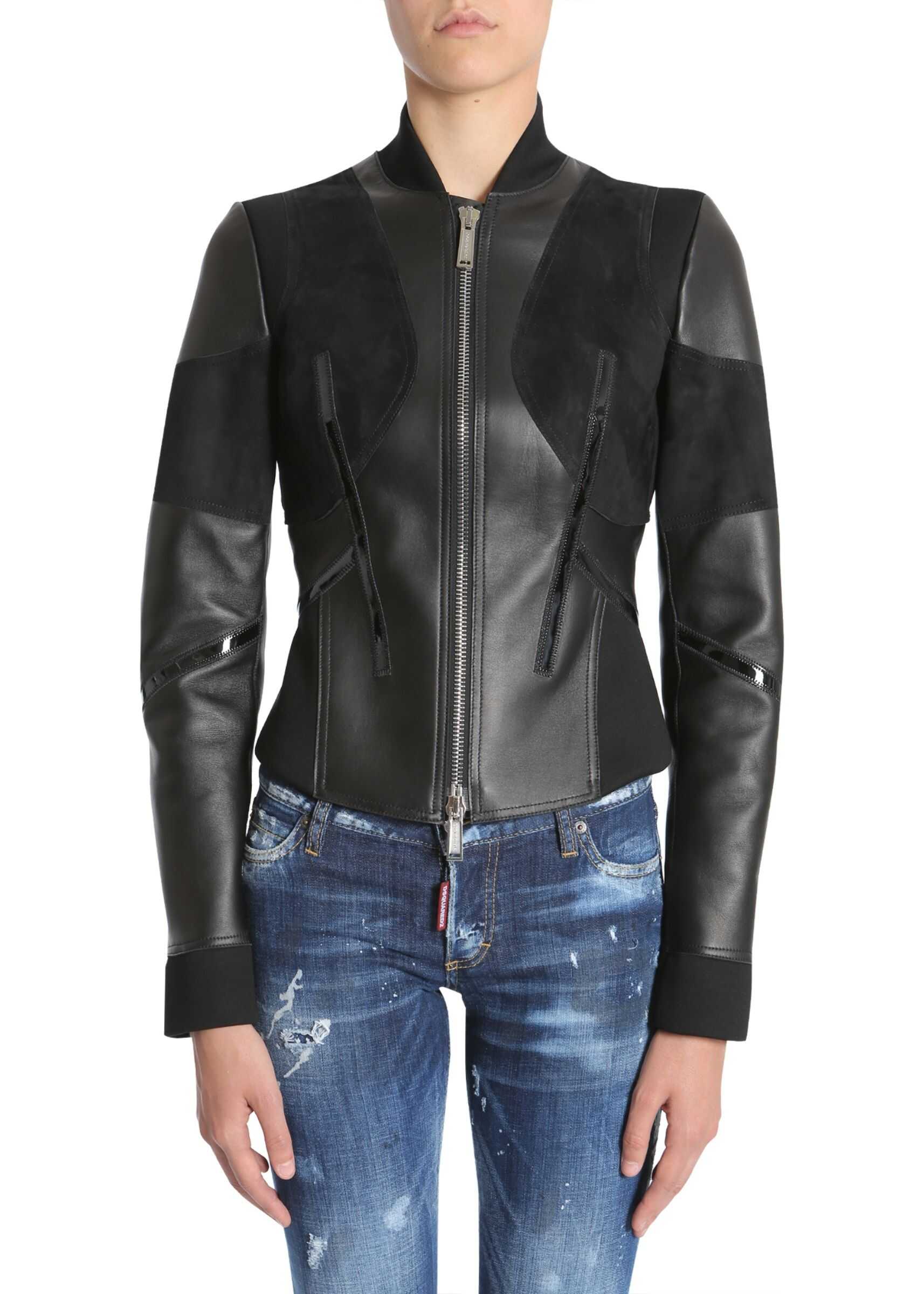 DSQUARED2 Leather Jacket BLACK