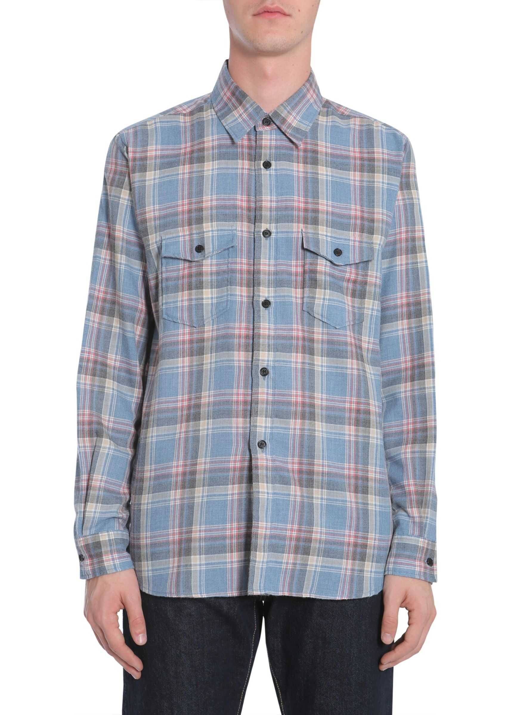 Camasa Saint Laurent Checked Shirt AZURE