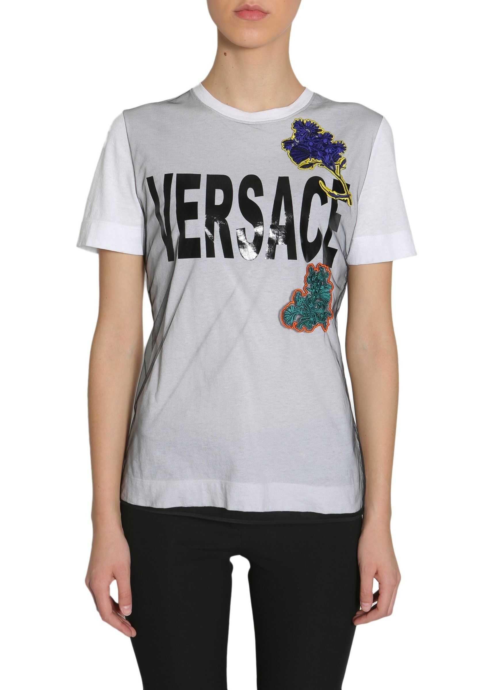 Versace T-Shirt With Logo Print A78430_A223874.A2028 WHITE