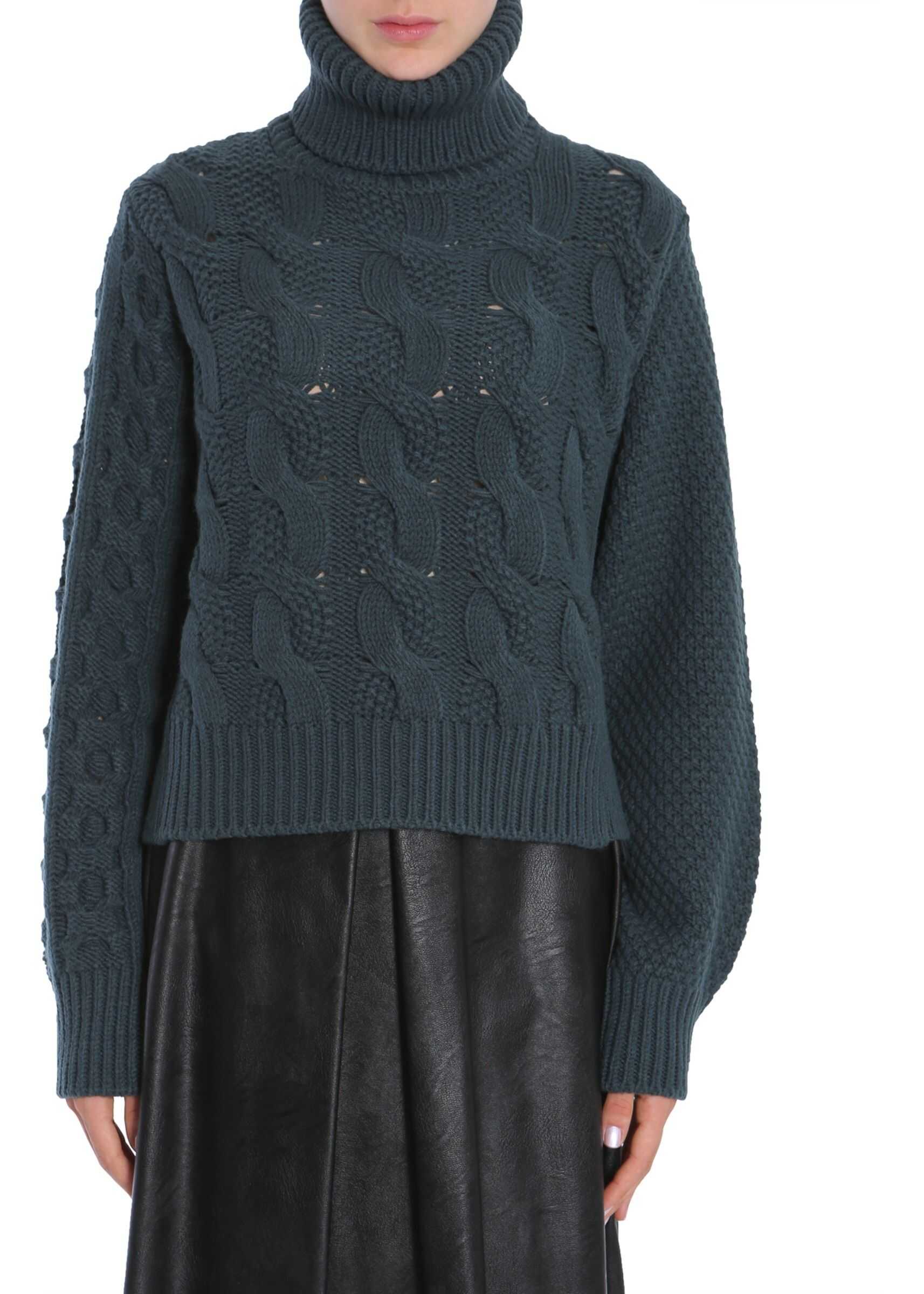 MM6 Maison Margiela Turtle Neck Sweater GREEN