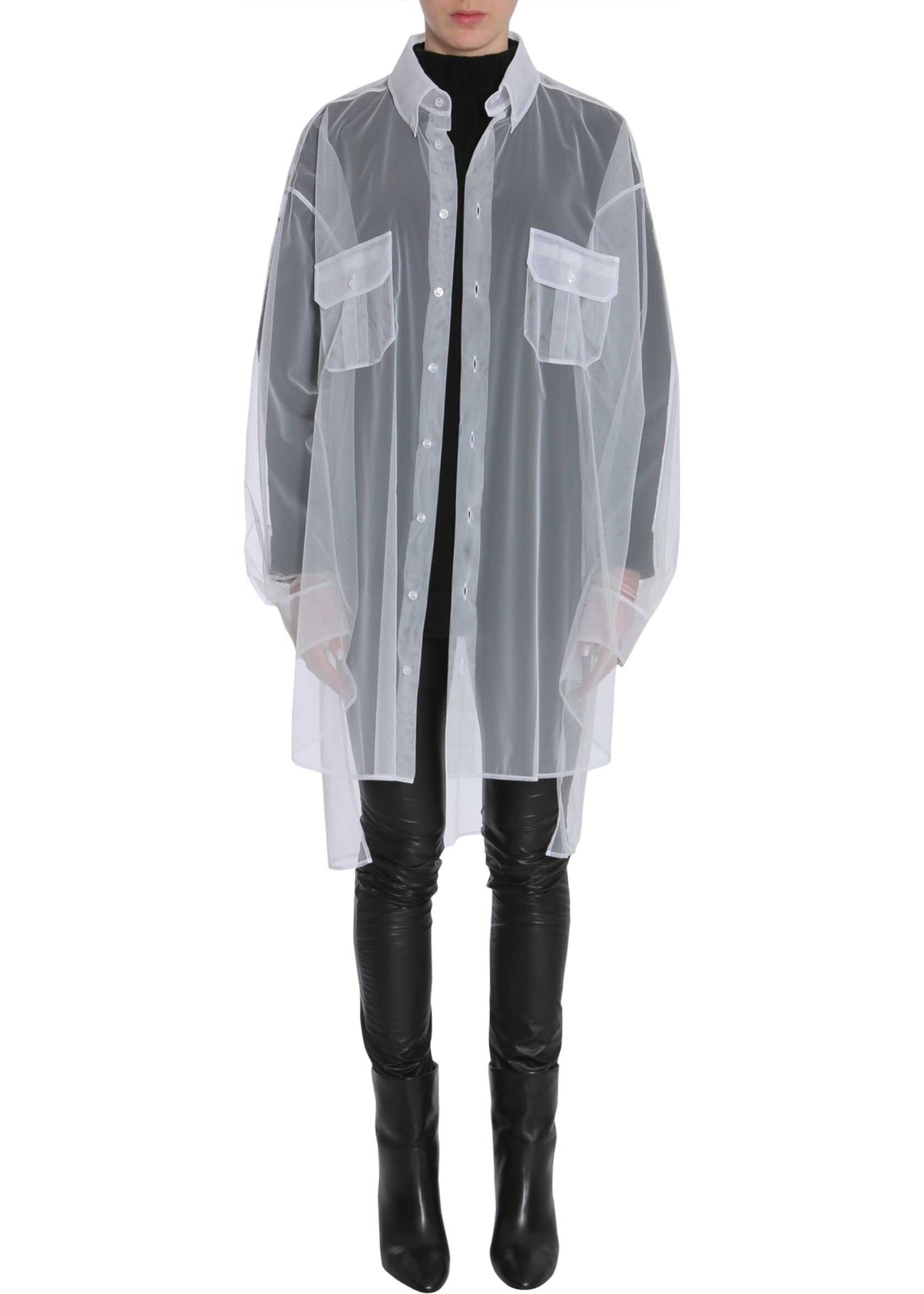 Maison Margiela Long Tulle Shirt WHITE