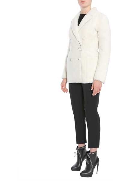 Paltoane Alexander McQueen Double Breasted Coat WHITE Femei (BM 6423338) 2