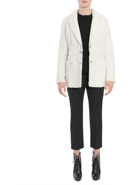 Paltoane Alexander McQueen Double Breasted Coat WHITE Femei (BM 6423338) 3