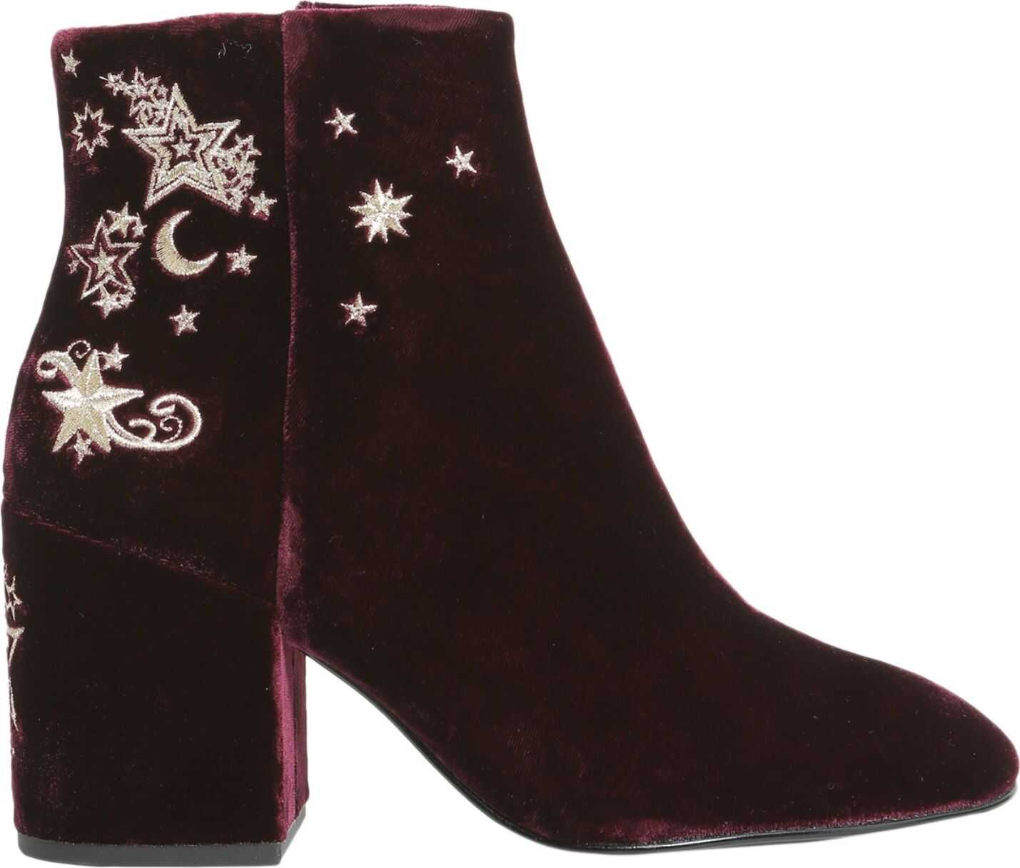 ASH Elixir Velvet Ankle Boots BORDEAUX