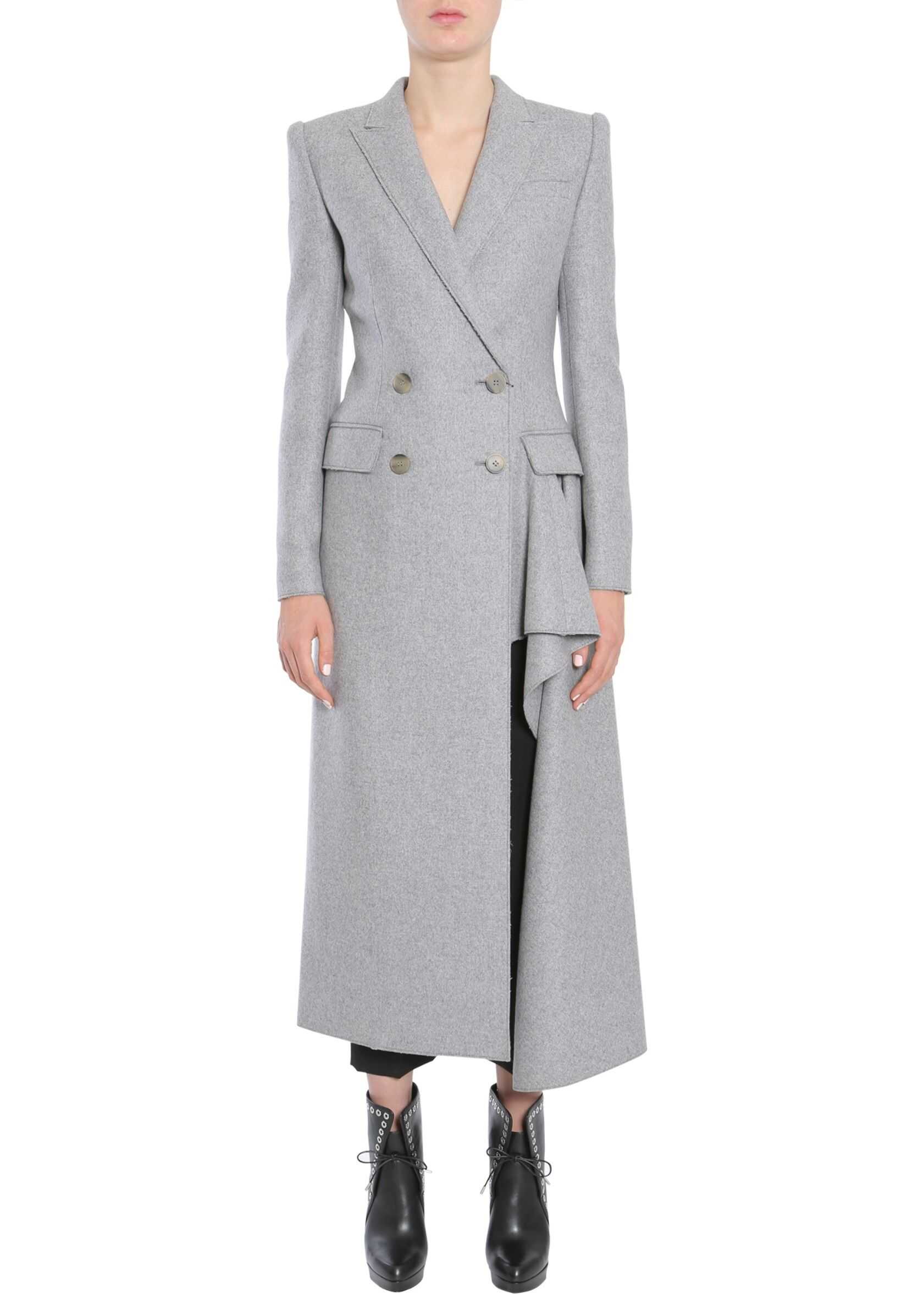 Alexander McQueen Double Breasted Coat GREY