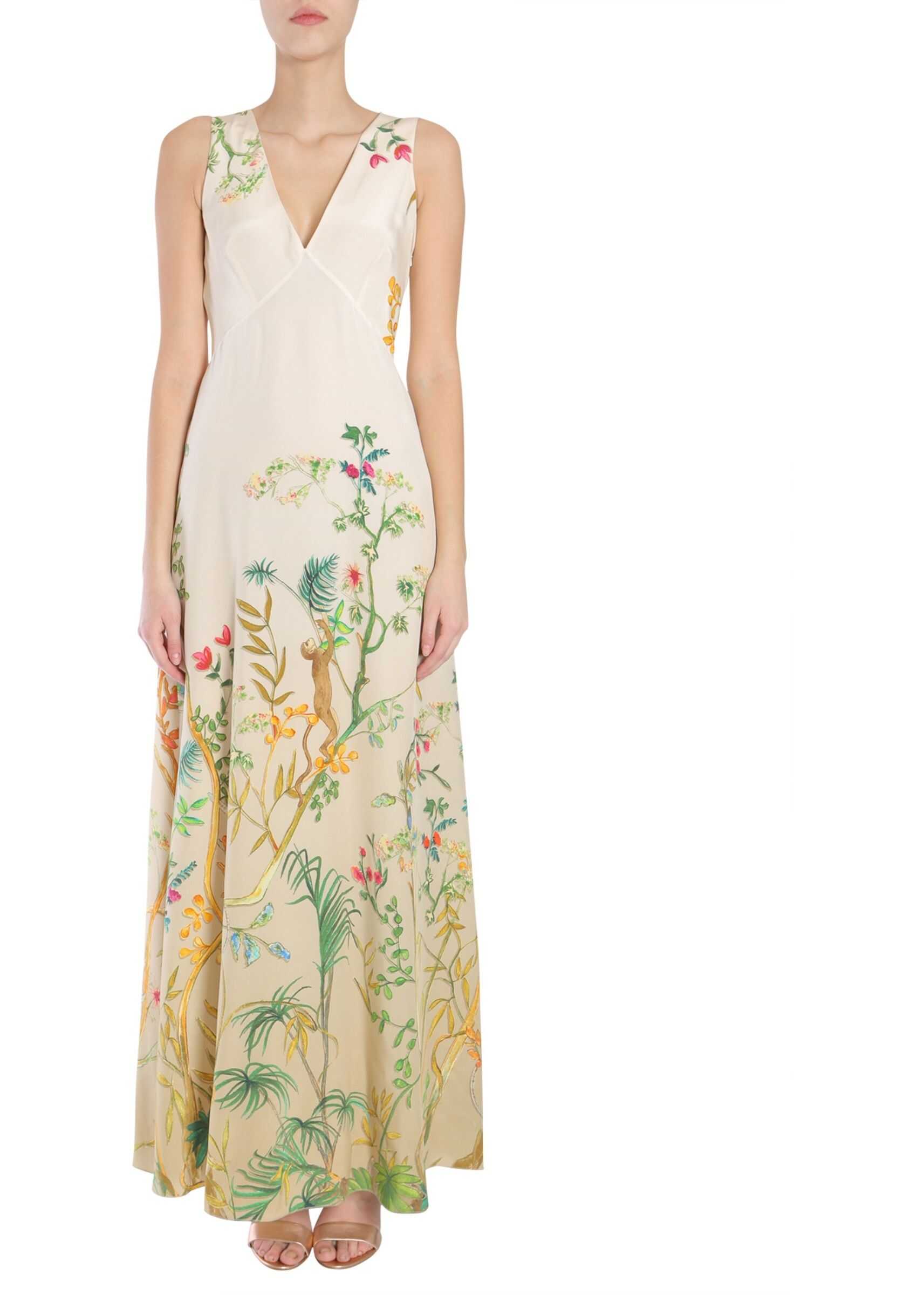 Alberta Ferretti Long Sleeveless Dress MULTICOLOUR
