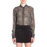 Bluze Band Collar Shirt Femei