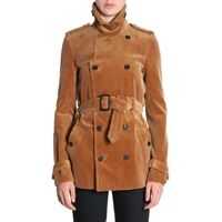 Trenciuri Ribbed Velvet Trench Coat Femei