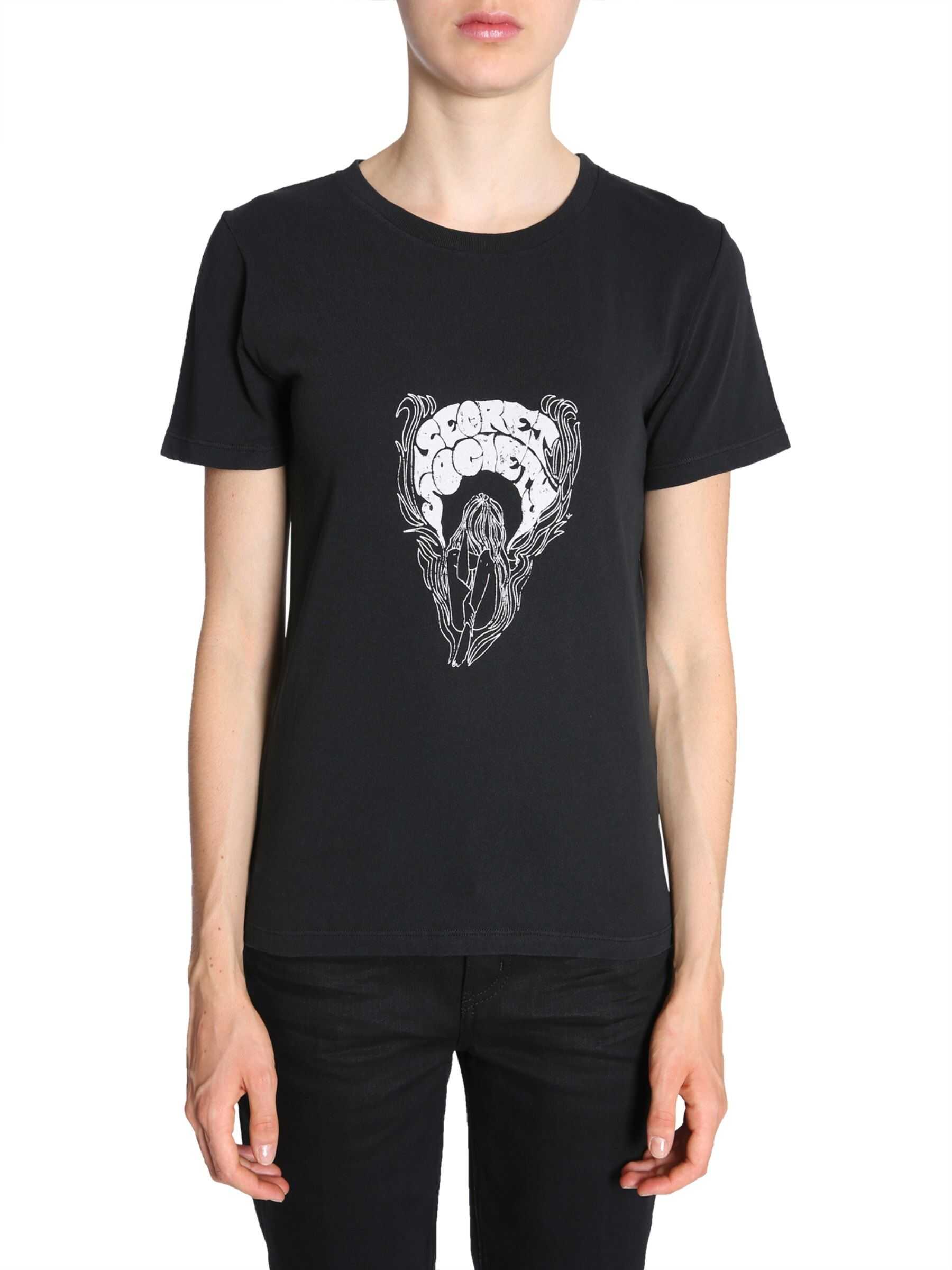 Saint Laurent Secret Society Printed T-Shirt BLACK