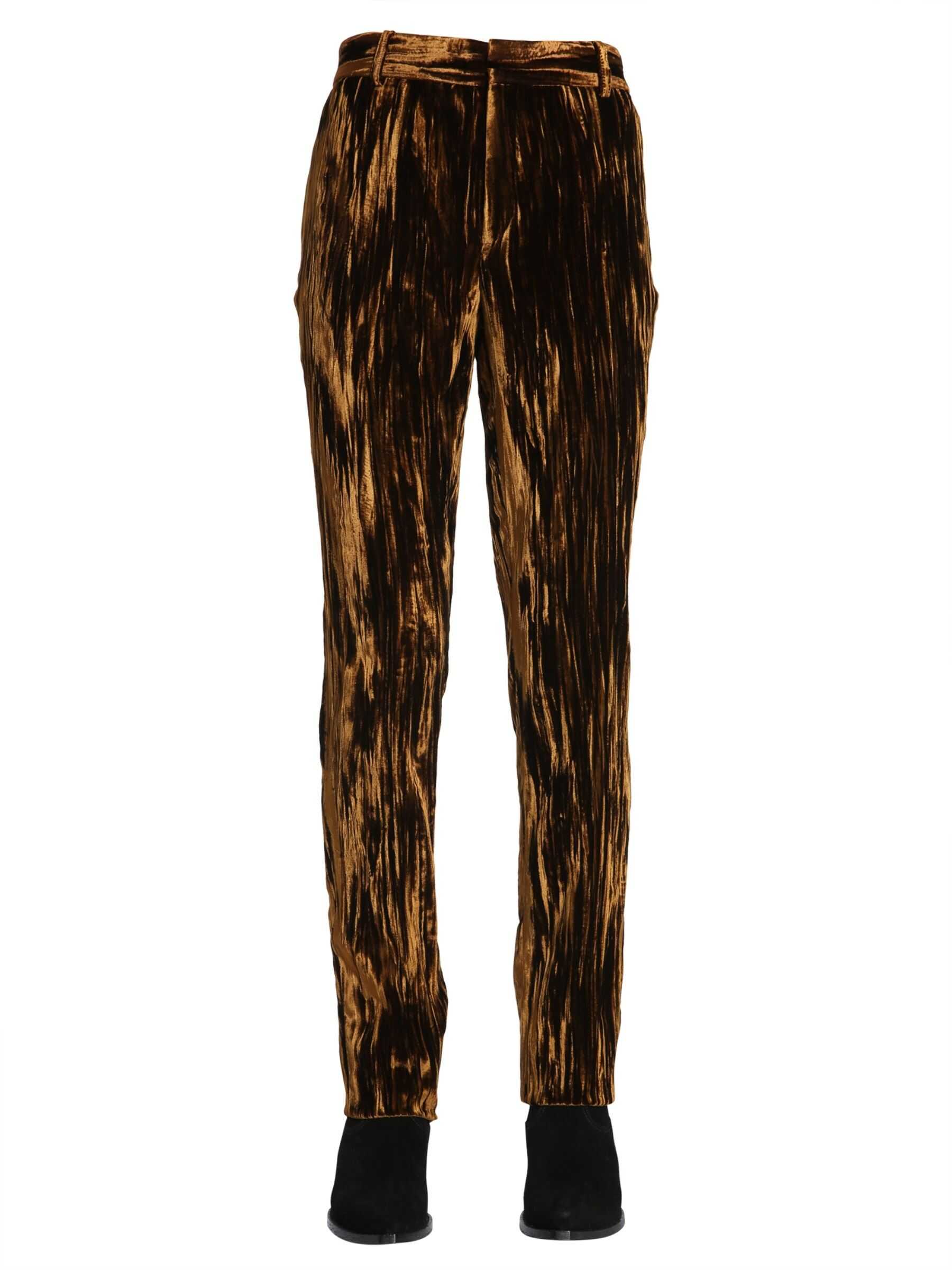 Trousers In Crinkled Velvet