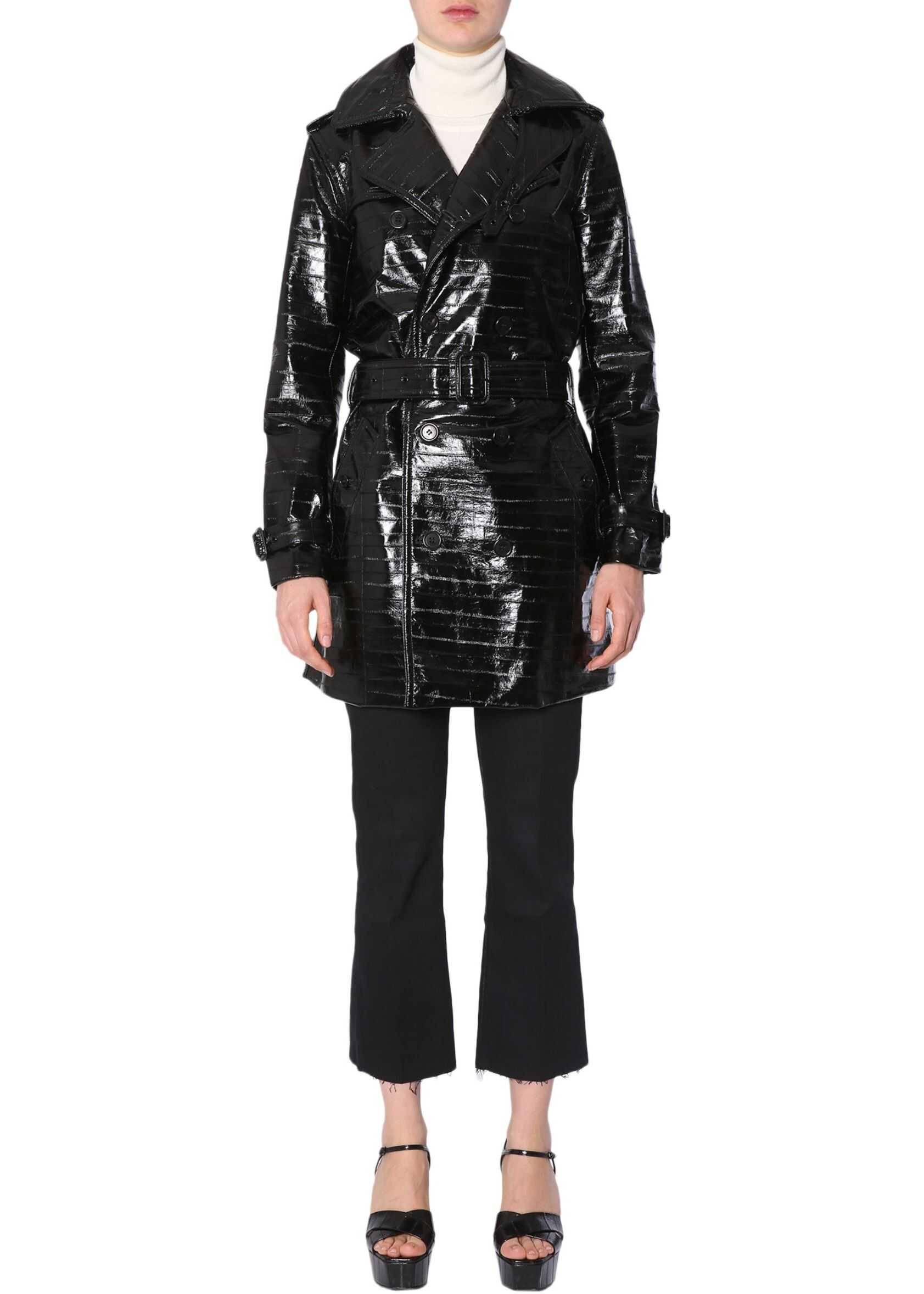 Saint Laurent Leather Trench Coat BLACK