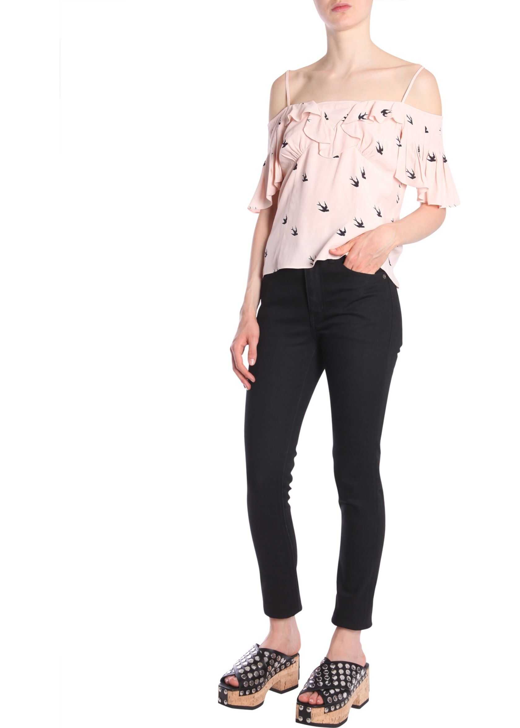 Pin Up And Swallow Printed Top