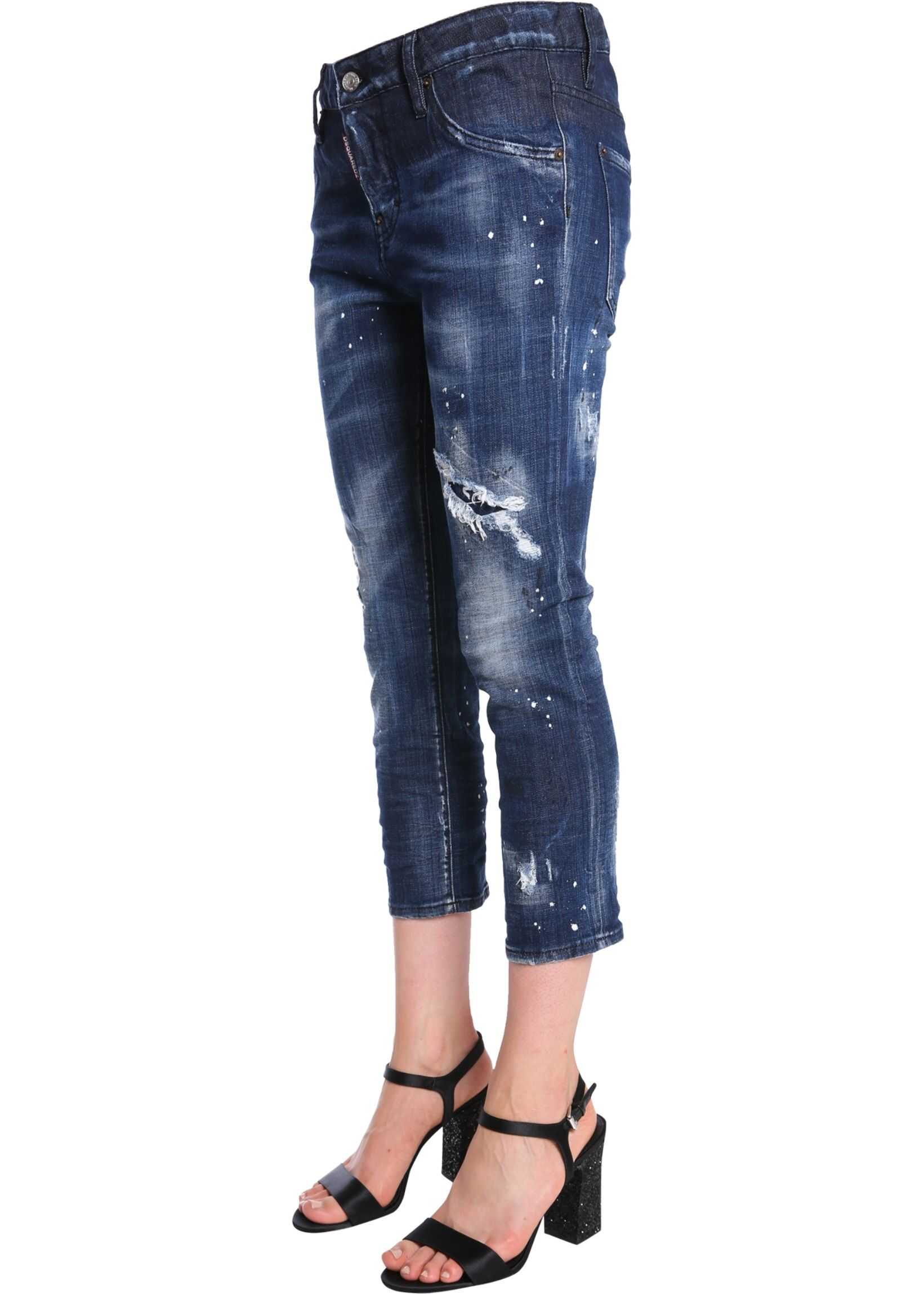 Blug DSQUARED2 Cool Girl Cropped Fit Jeans BLUE