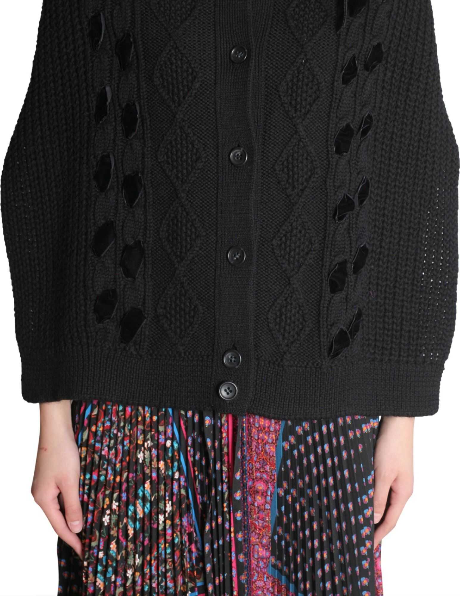 RED VALENTINO Crochet Cape BLACK