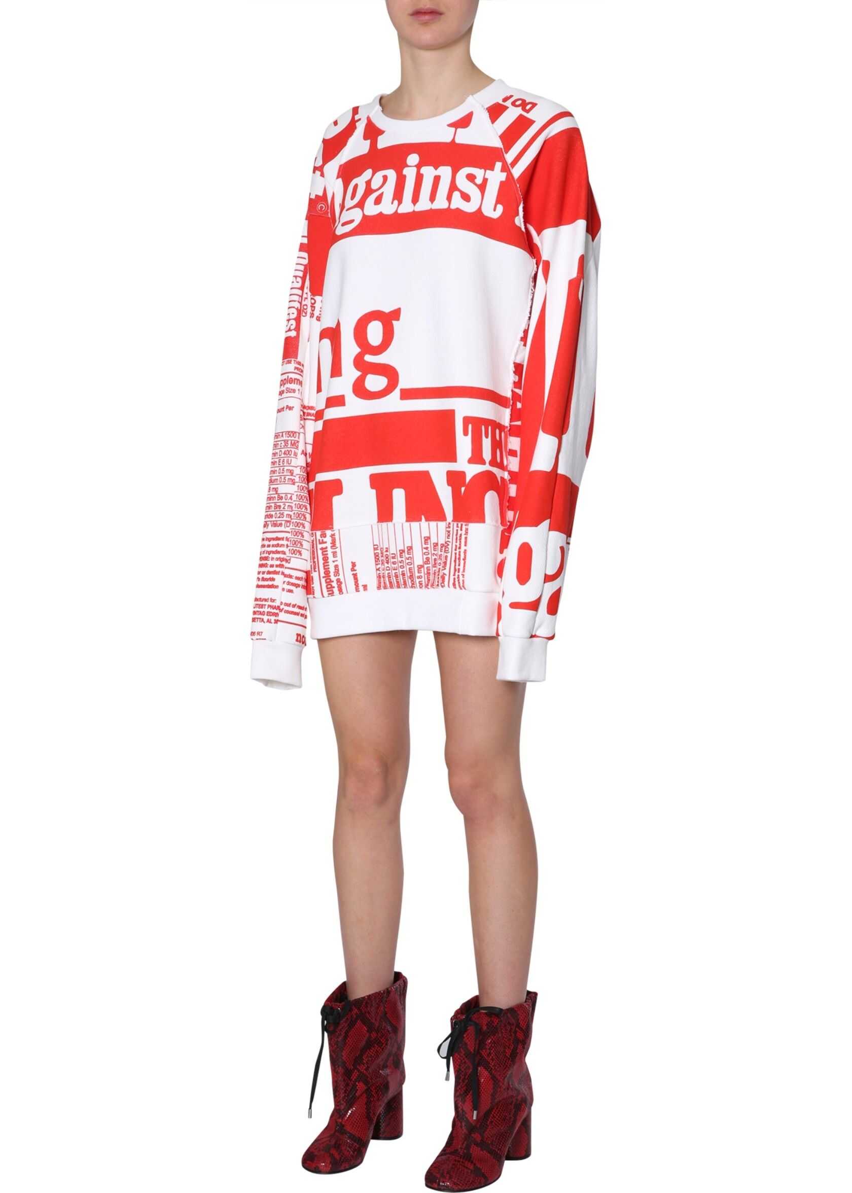 Bluza Maison Margiela Oversize Fit Sweatshirt WHITE