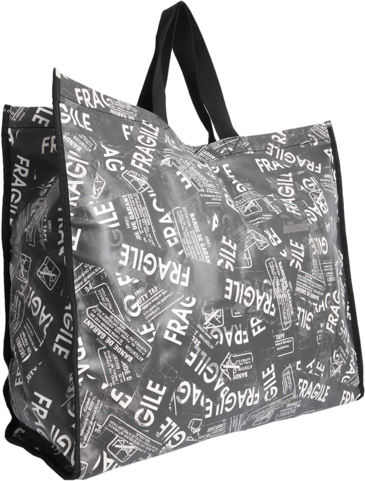 MM6 Maison Margiela Fragile Printed Large Shopping Bag MULTICOLOUR