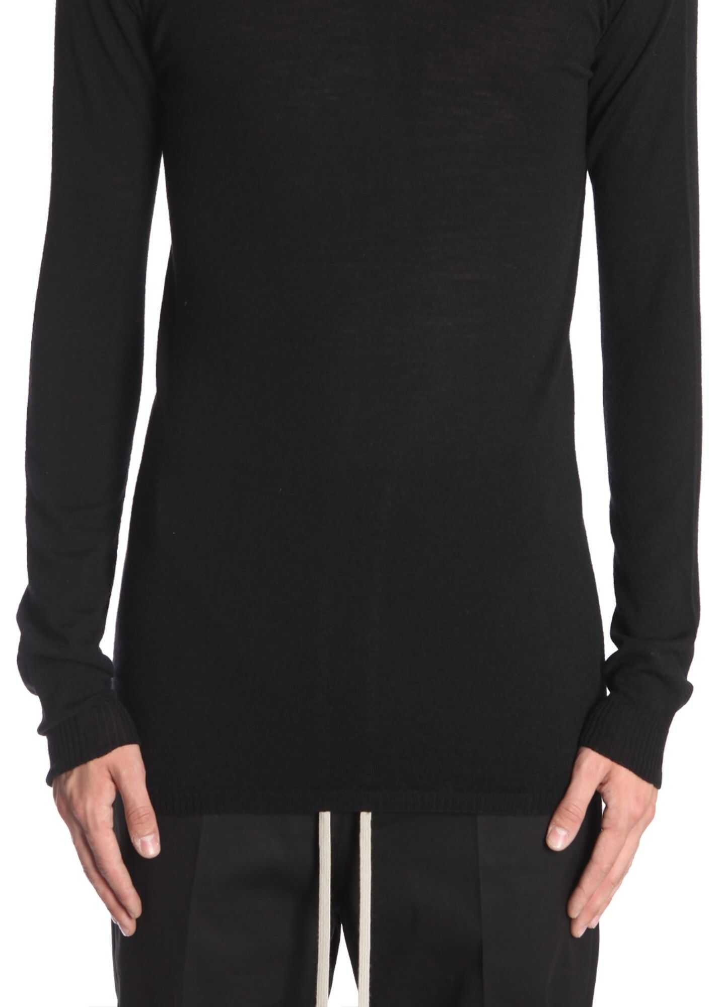 Rick Owens Round Collar Jumper BLACK
