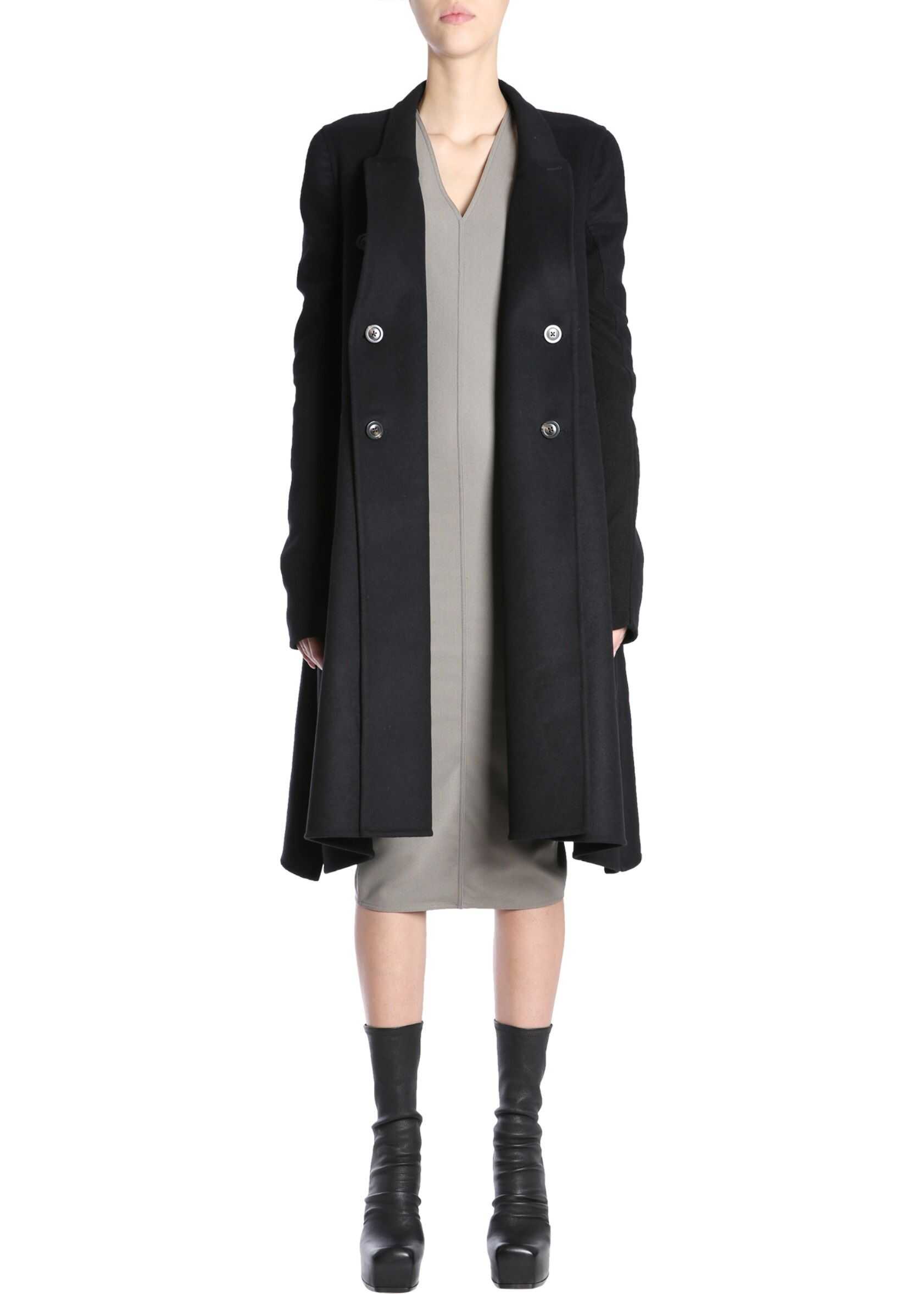 Rick Owens Double Breasted Coat BLACK