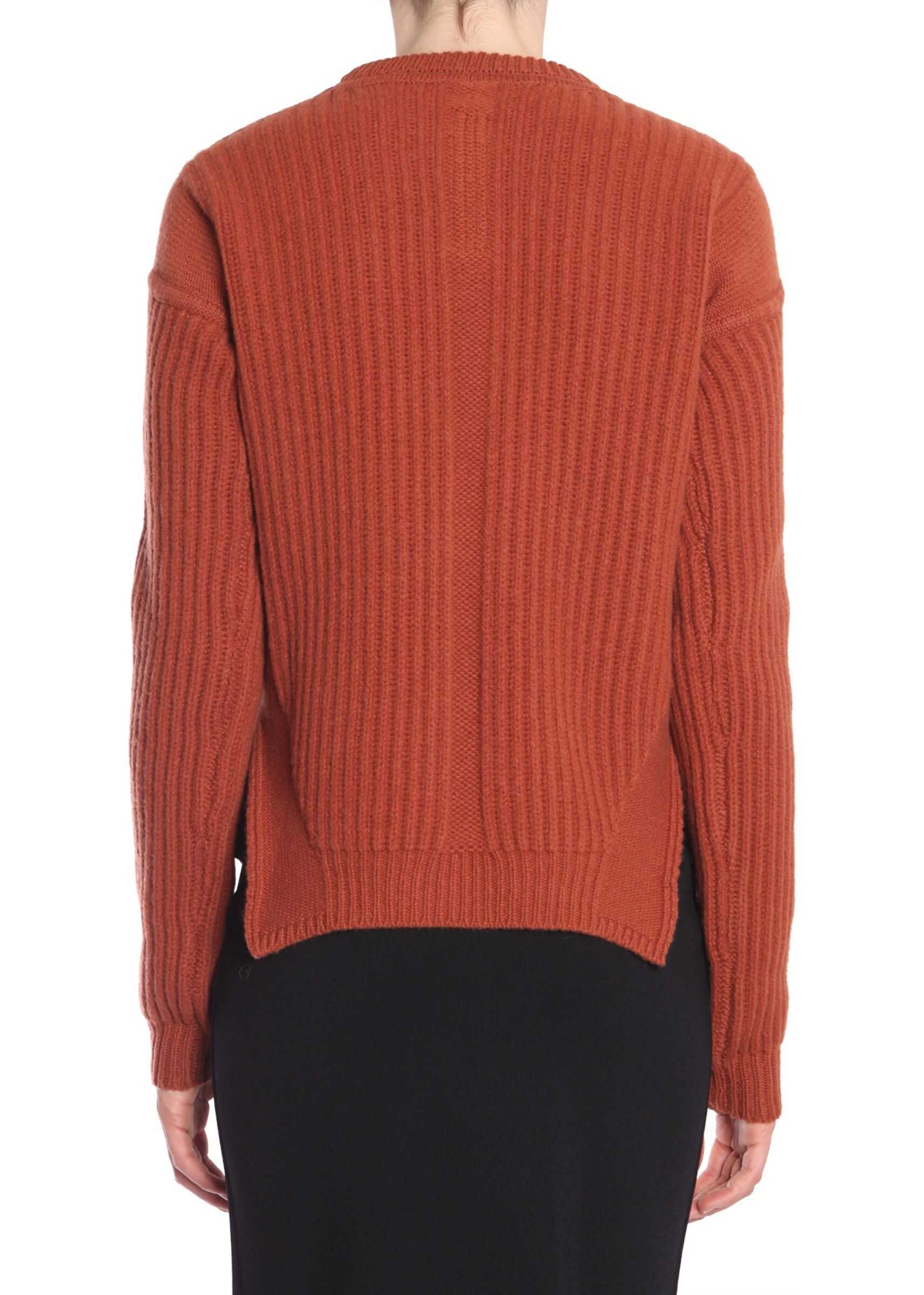 Rick Owens Round Collar Sweater BROWN