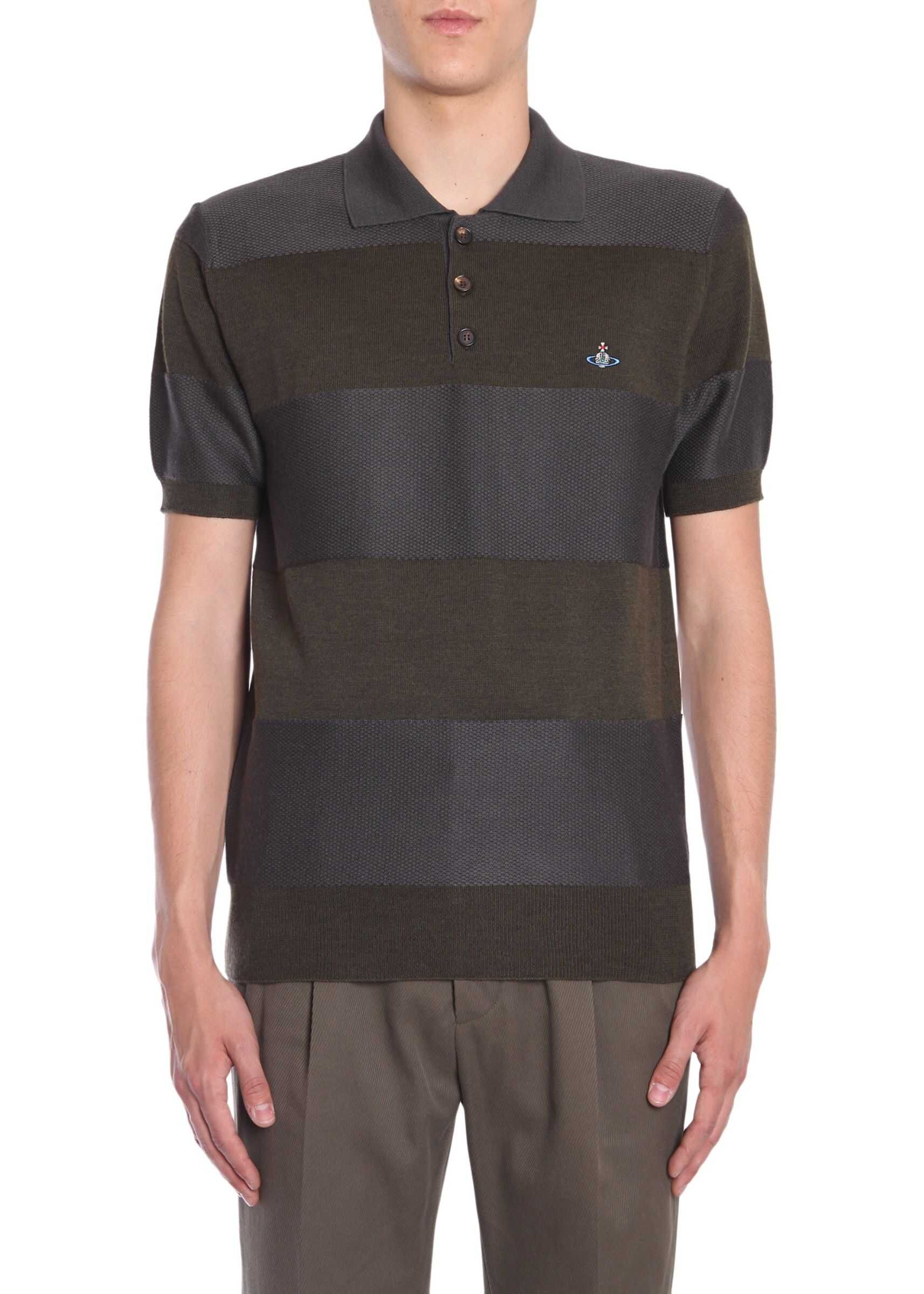 Vivienne Westwood Striped Polo Shirt GREEN