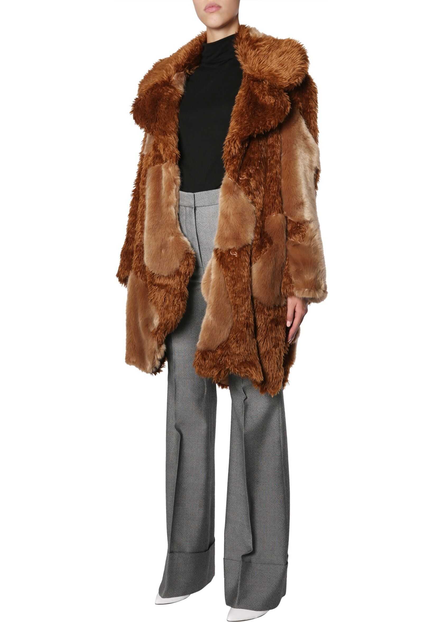 adidas by Stella McCartney Faux Fur Coat BROWN