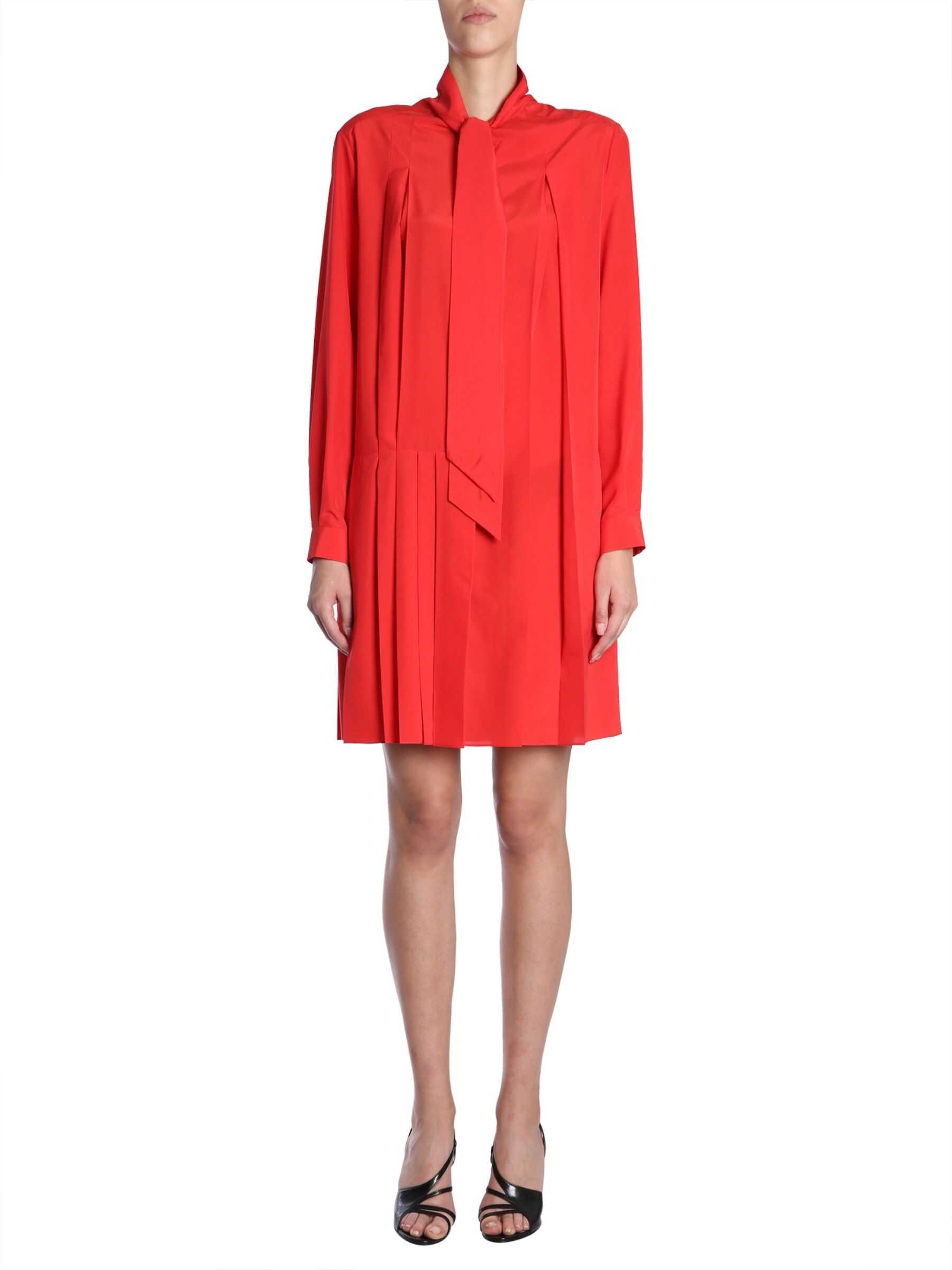 Givenchy Crepe De Chine Silk Shirt Dress RED