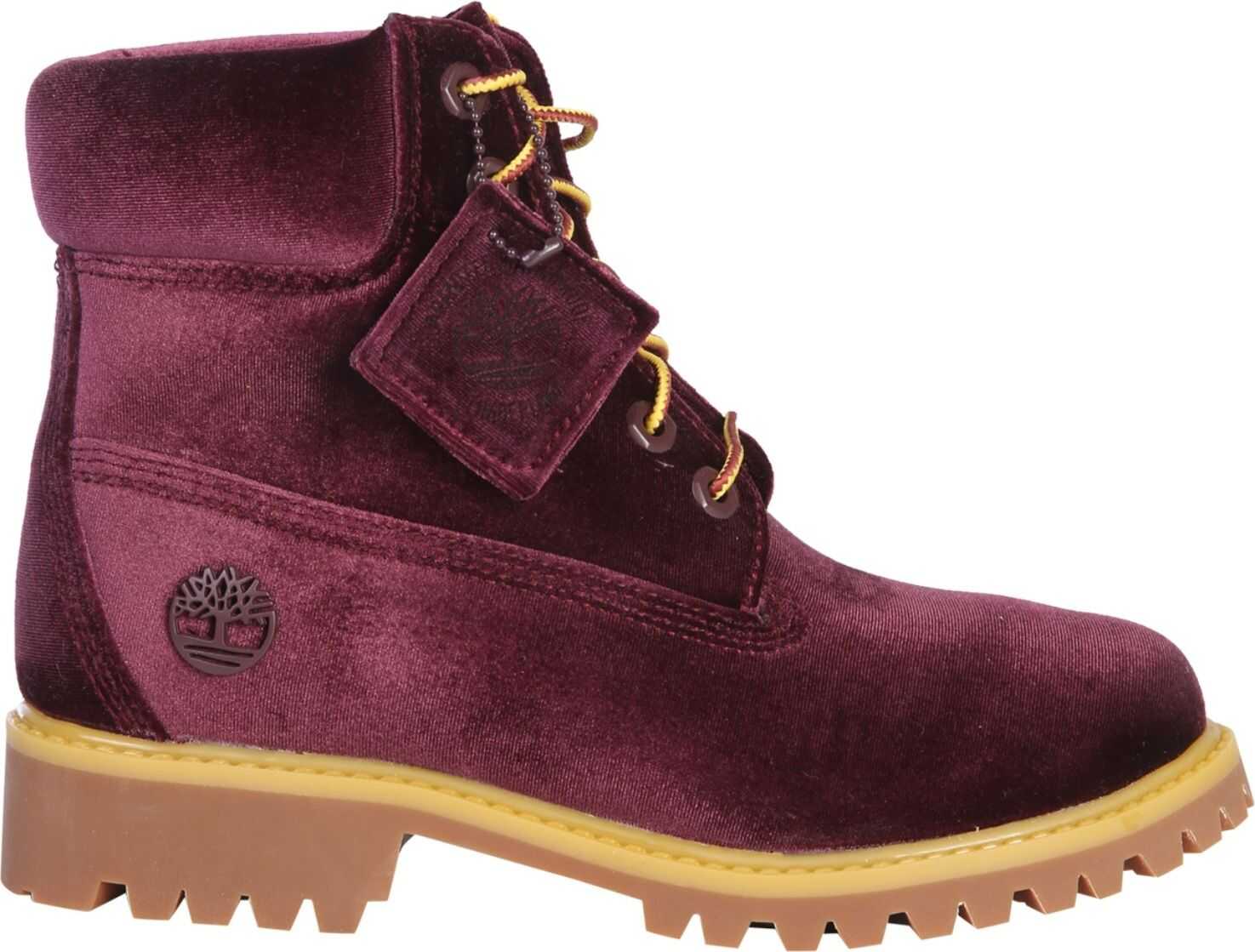 Off-White Timberland Maroon Boots BORDEAUX