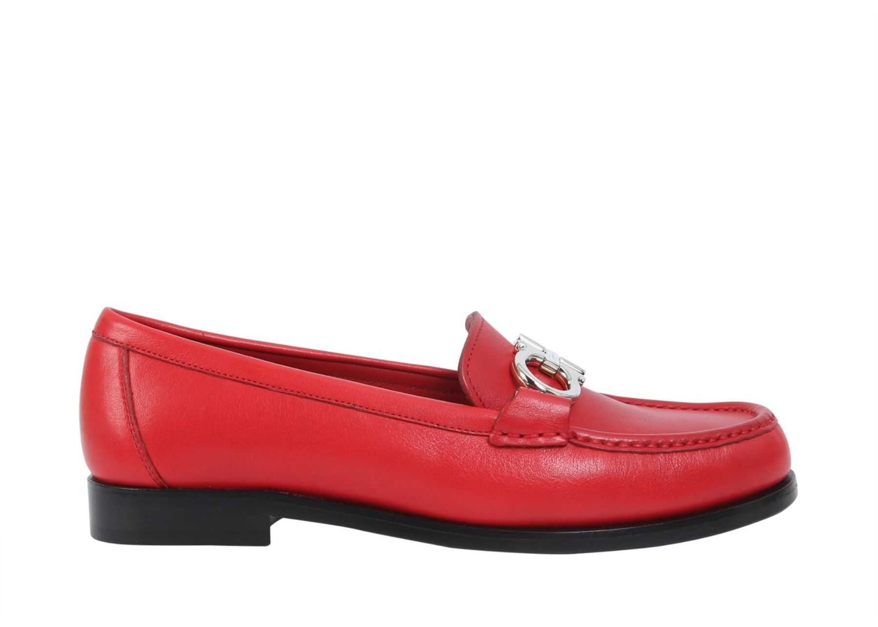 Salvatore Ferragamo Gancini Loafers RED