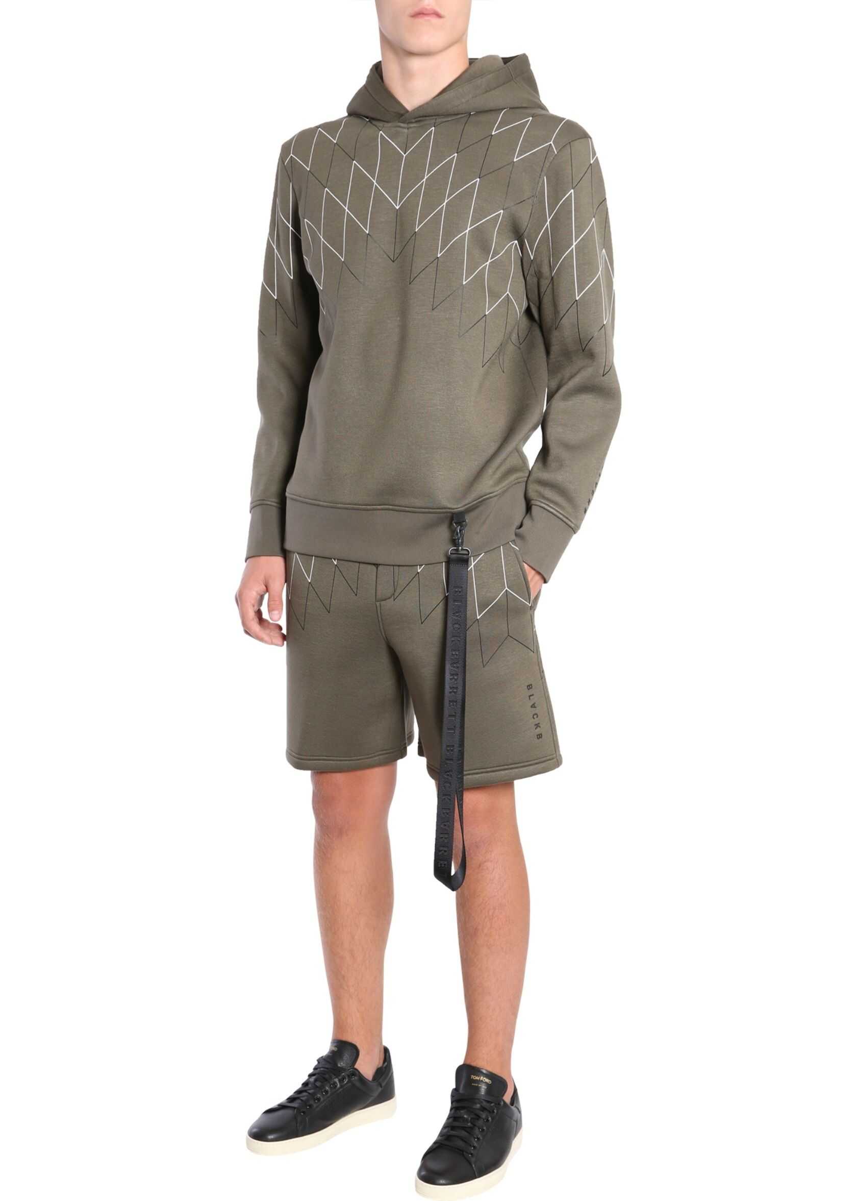 Blackbarrett by Neil Barrett Viscose Shorts MILITARY GREEN