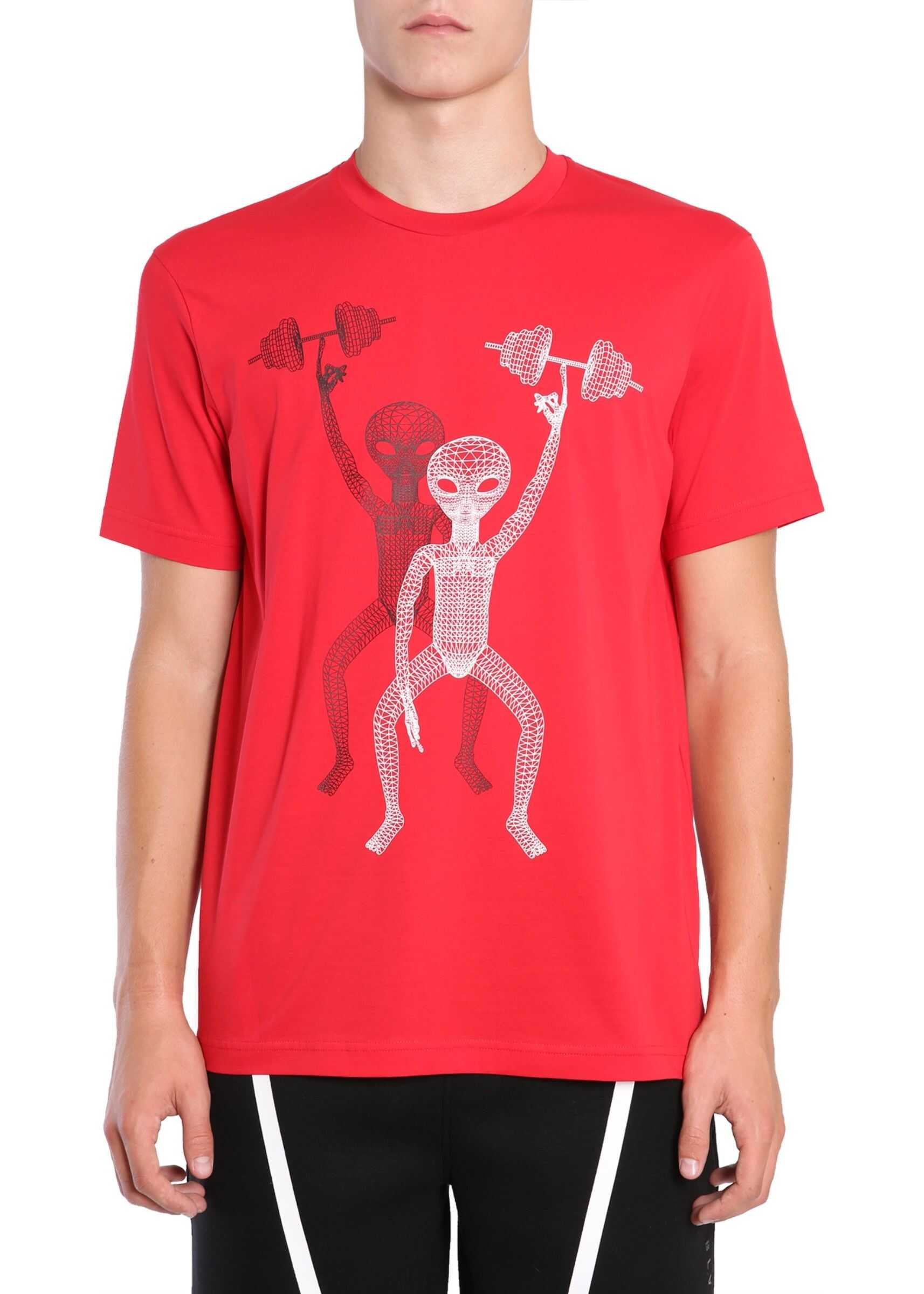 Blackbarrett by Neil Barrett Round Collar T-Shirt RED
