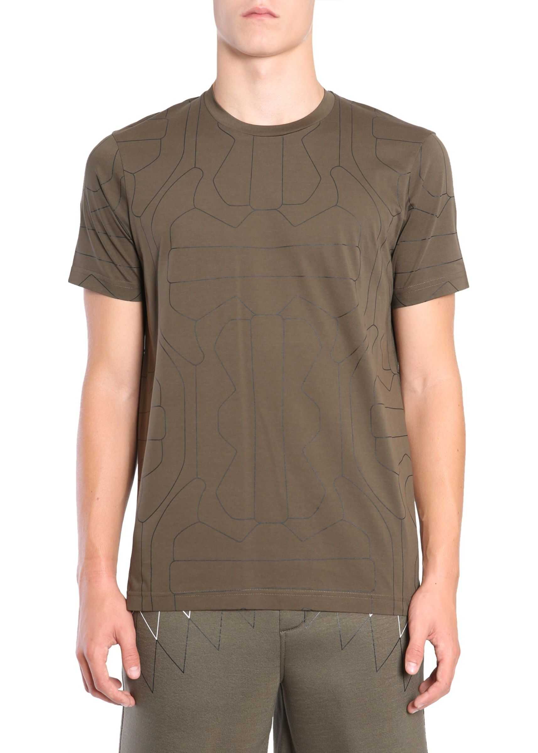 Blackbarrett by Neil Barrett Round Collar T-Shirt MILITARY GREEN
