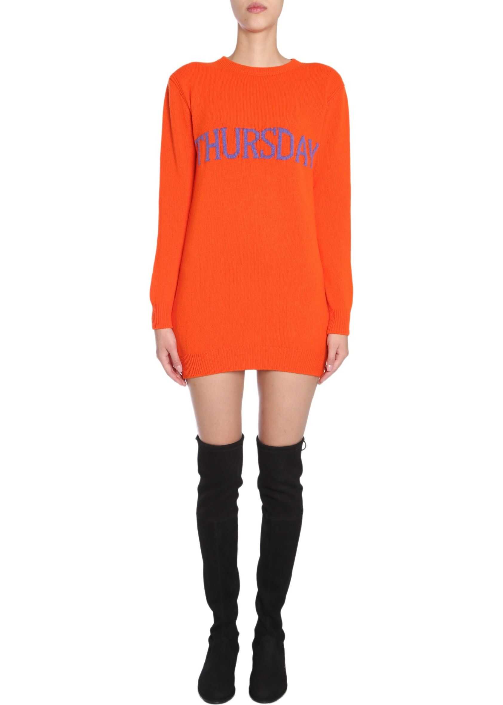 Alberta Ferretti Kinit Dress ORANGE