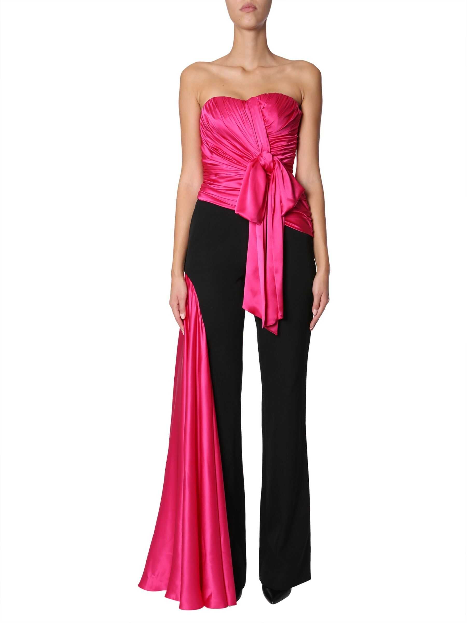 Moschino Jumpsuit With Silk-Draped Inserts BLACK