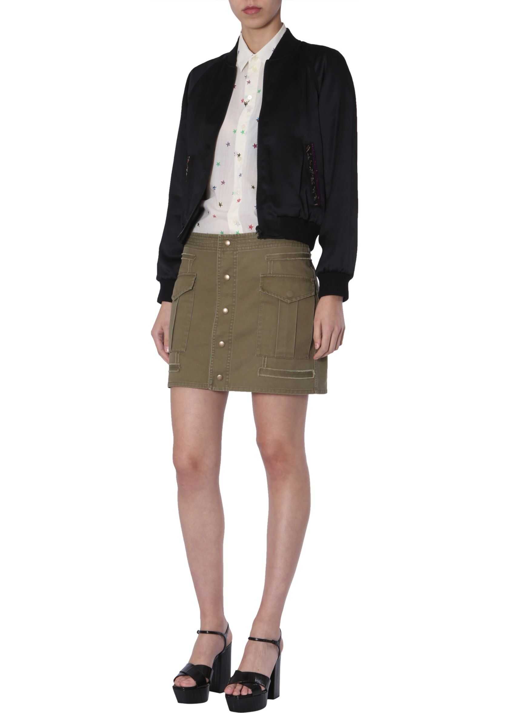 Saint Laurent Cargo Short Skirt MILITARY GREEN