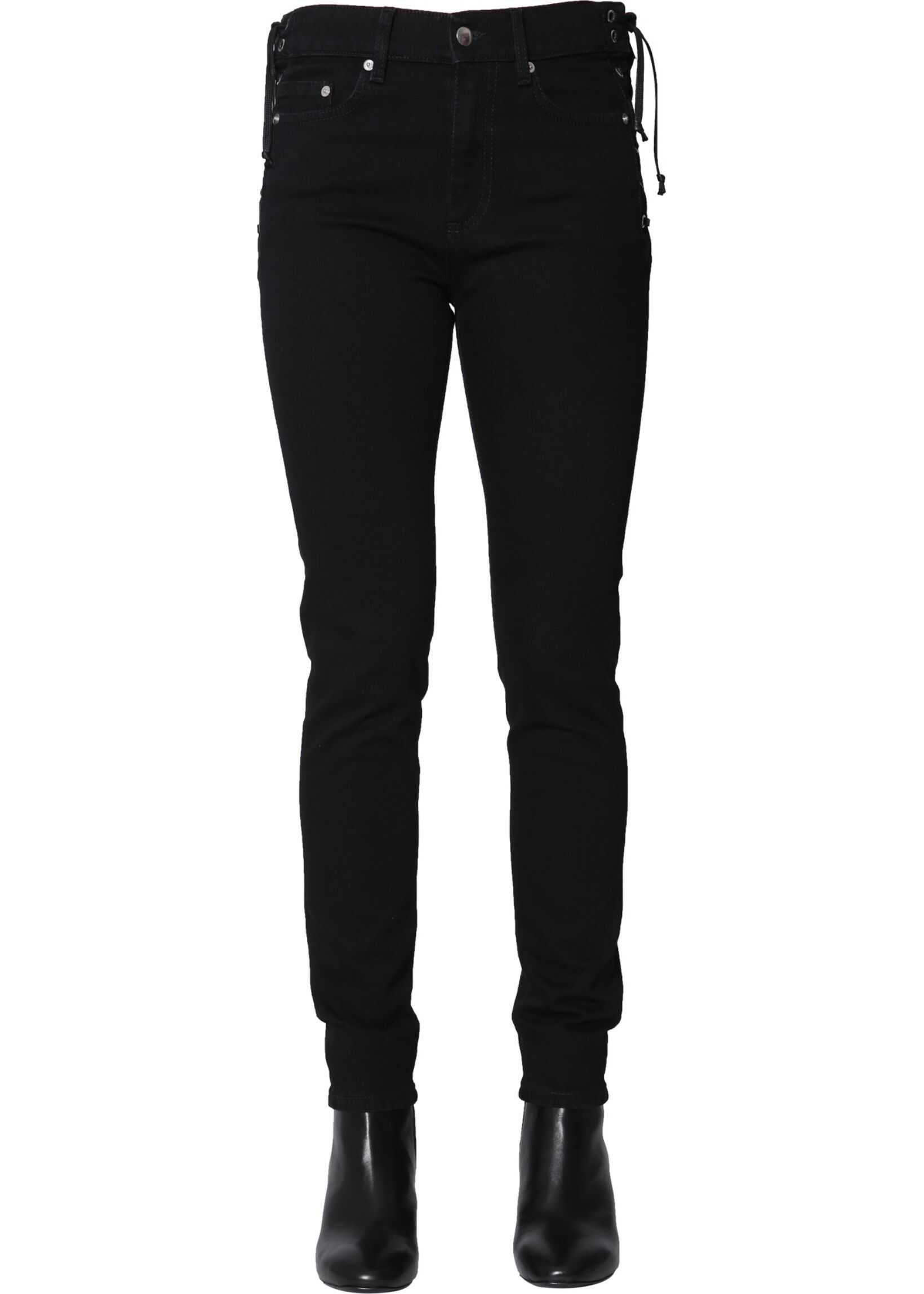 Blug MCQ Alexander McQueen Jeans With Stretched Details BLACK