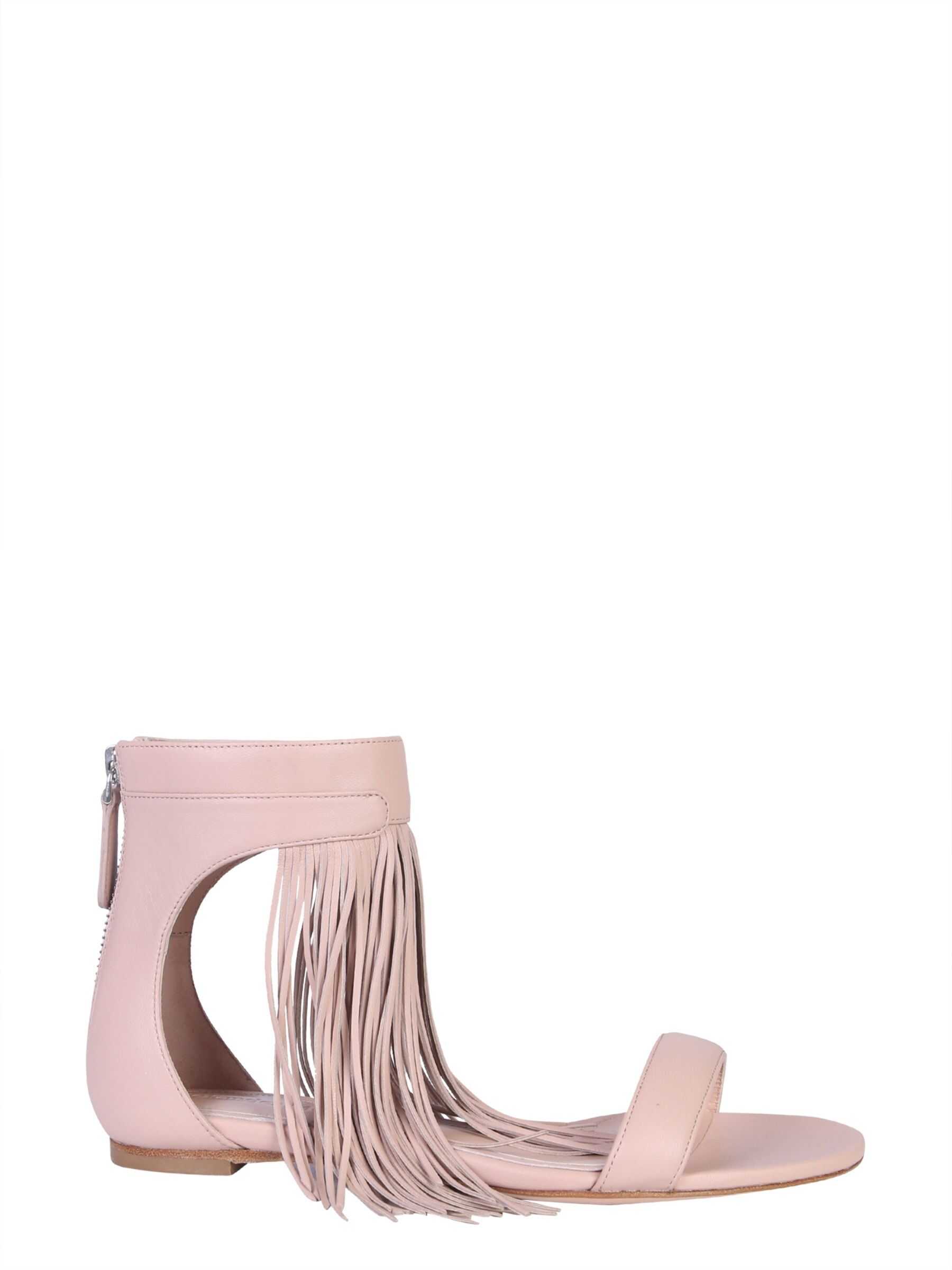 Alexander McQueen Sandal With Fringes PINK