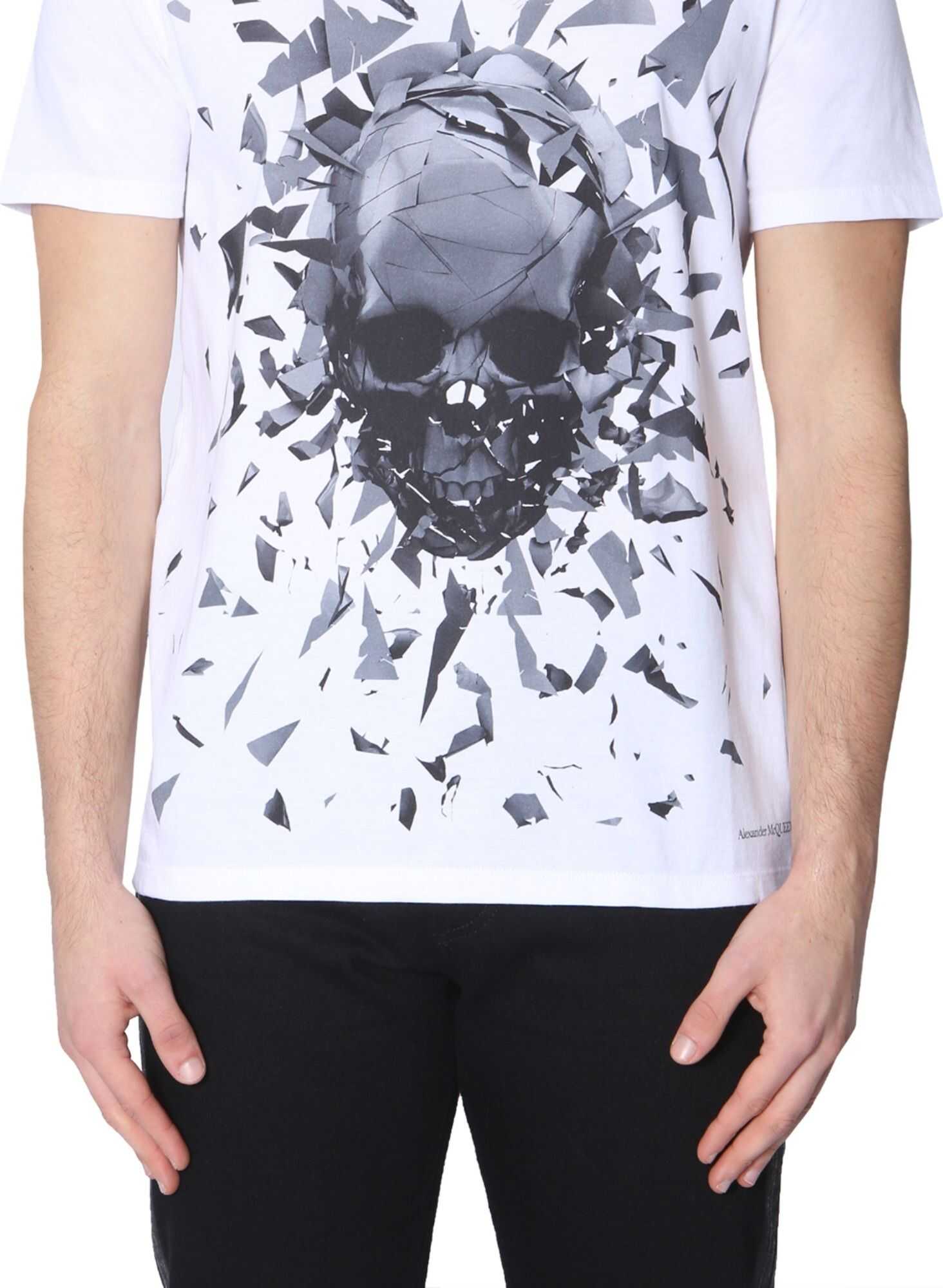 Alexander McQueen Shattered Skull Print T-Shirt WHITE