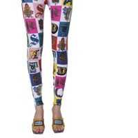 Colanti Leggings With Alphabet Print Femei