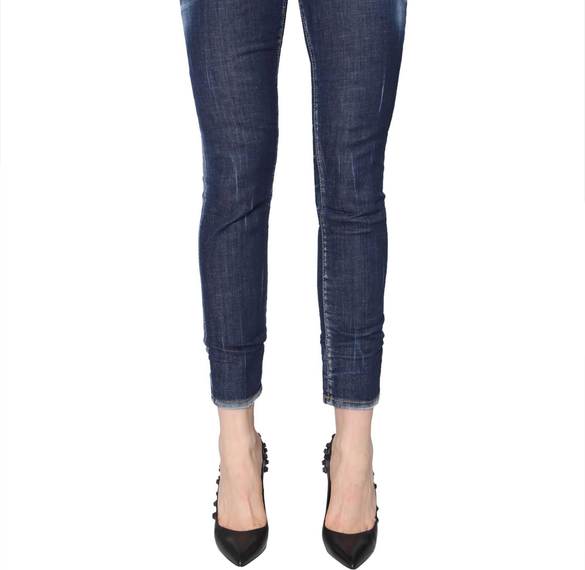 DSQUARED2 Straight Cropped Runway Jeans BLUE