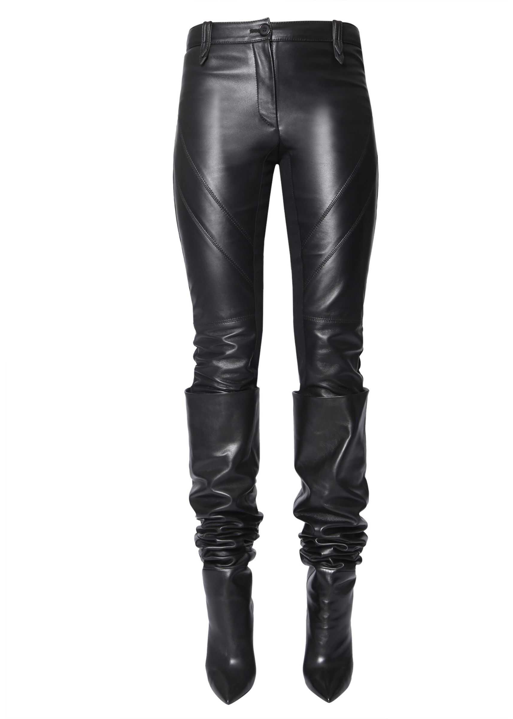 Alberta Ferretti Leather Trousers 3704_66750555 BLACK