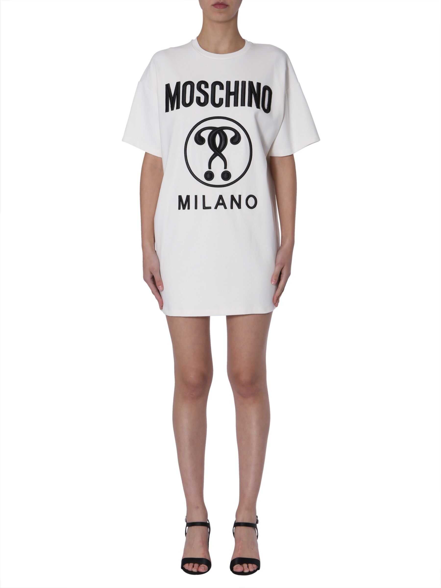 Moschino T-Shirt Dress With Logo WHITE