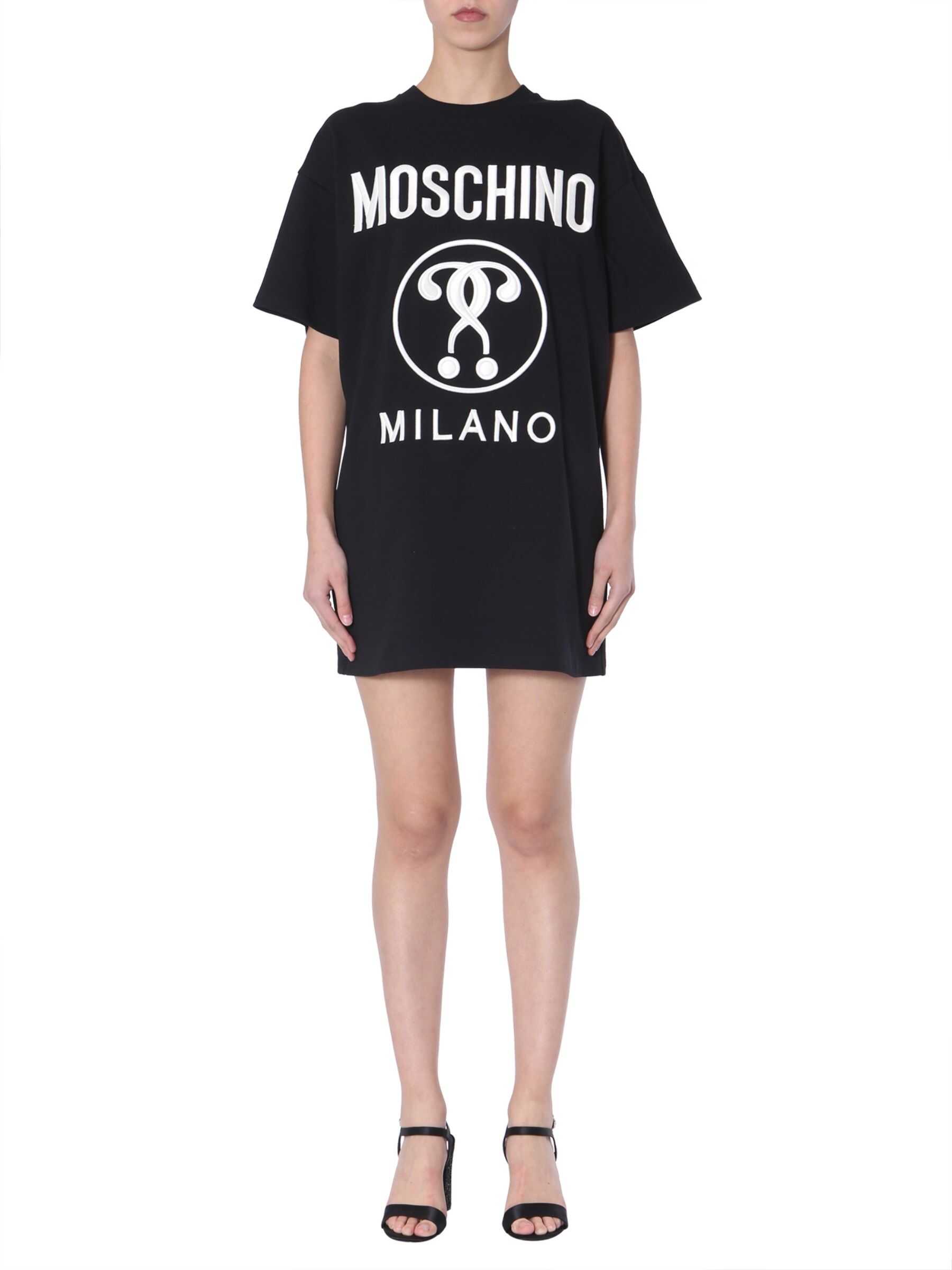 Moschino T-Shirt Dress With Logo BLACK