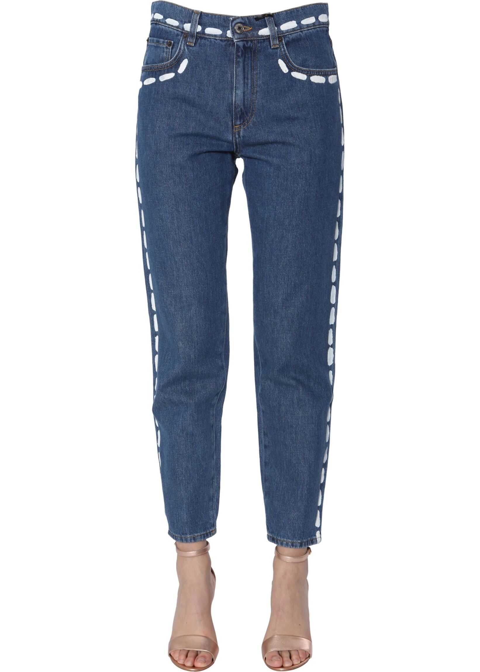 Moschino Jeans With Brushed Stitches BLUE